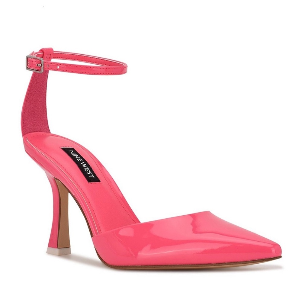 Nine West Pink Sculptural Heels with Ankle Strap